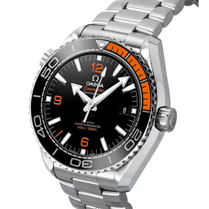 Omega Seamaster Planet Ocean ruostumattomasta teräksestä valmistettu musta kellotaulu automaattinen sukeltajan 215.30.44.21.01.002 600M miesten kello