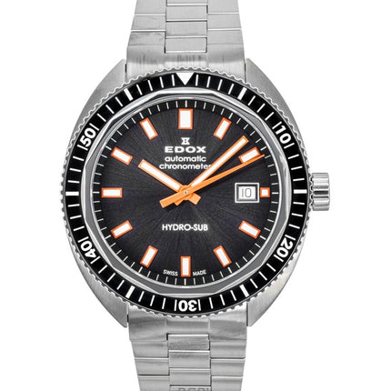 Edox Hydro-Sub ruostumattomasta teräksestä valmistettu harmaa kellotaulu automaattinen sukeltajan 801283NMGINO 300M miesten kello
