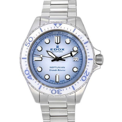 Edox Neptunian Grande Reserve Date Blue Dial automaattinen sukeltaja 80801 3BBUM BUCDN 300M miesten kello