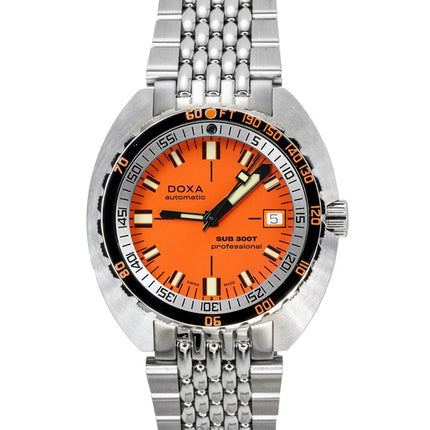 Doxa SUB 300T Aristera Professional Orange Dial Automatic Diver's 840.10.351.10 1200M miesten kello lisärannekkeella