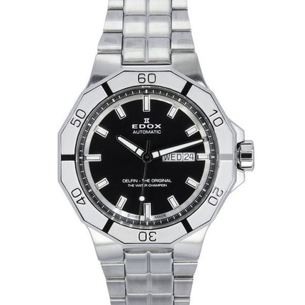 Edox Delfin Alkuperäinen päiväpäivä musta kellotaulu automaattinen sukeltaja 88008 3M NIN 200M miesten kello