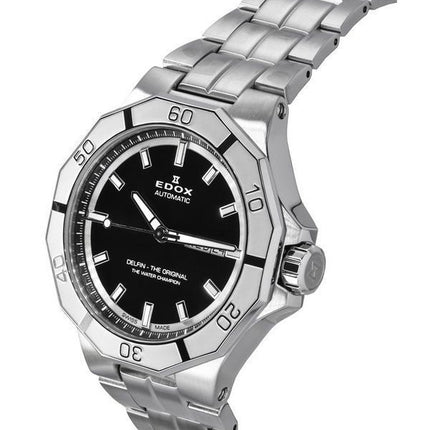 Edox Delfin Alkuperäinen päiväpäivä musta kellotaulu automaattinen sukeltaja 88008 3M NIN 200M miesten kello