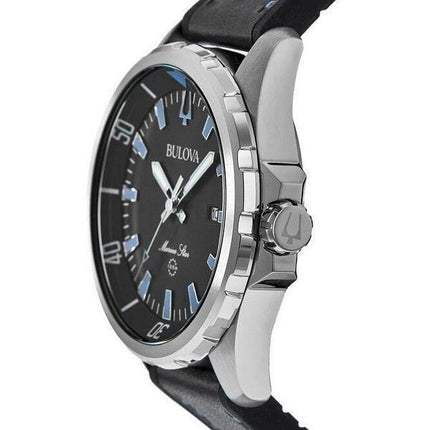 Bulova Marine Star silikoniranneke musta kellotaulu kvartsi 96B337 100M miesten kello