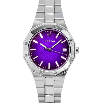 Bulova Prestige ruostumattomasta teräksestä valmistettu violetti kellotaulu kvartsi 96M168 100M naisten kello