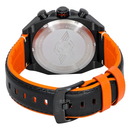 AVI-8 Bell X-1 Machbuster Chronograph Super Sonic musta kumi- ja nahkaranneke musta kellotaulu kvartsi AV-4118-04 miesten kello