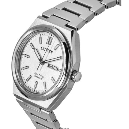Citizen Zenshin Super Titanium White Dial Eco-Drive AW0130-85A 100M miesten kello