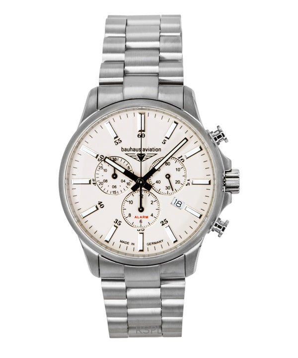 Bauhaus Aviation Chronograph Titanium Beige Dial Quartz 2880M5 100M miesten kello