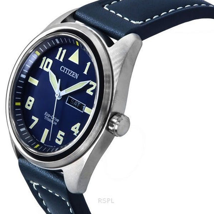 Citizen Eco-Drive Super Titanium Blue nahkaranneke, sininen kellotaulu BM8560-45L 100M miesten kello