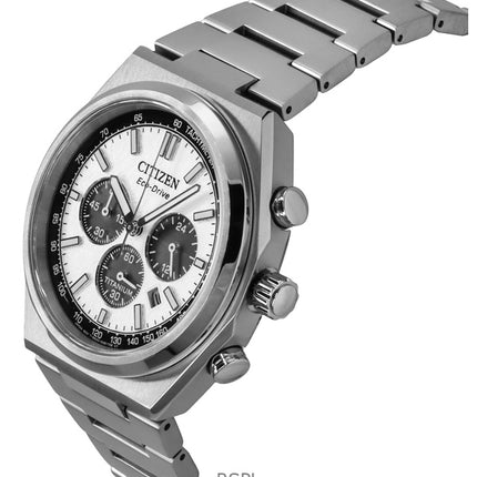 Citizen Zenshin Chronograph Super Titanium Silver Dial Eco-Drive CA4610-85A 100M miesten kello