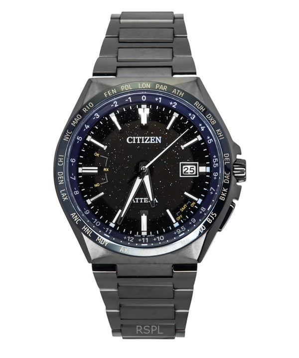 Citizen Attesa Perpetual Calendar Super Titanium Black Dial Eco-Drive CB0217-71E 100M miesten kello