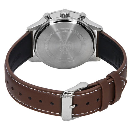 Casio Edifice analoginen kronografi nahkaranneke kermanvärinen kellotaulu kvartsi EFR-575L-7A 100M miesten kello