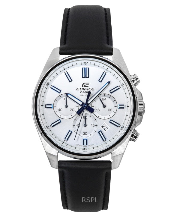Casio Edifice analoginen standardi kronografi valkoinen kellotaulu kvartsi EFV-650L-7AV 100M miesten kello