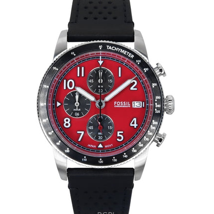 Fossil Sport Tourer Chronograph -nahkahihnan punainen kellotaulu kvartsi FS6086 miesten kello