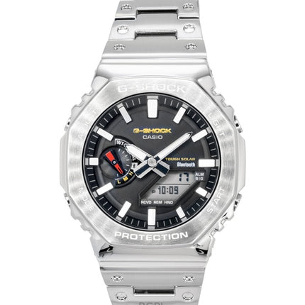 Casio G-Shock GM-B2100SD-1C - täysmetallinen analoginen digitaalinen älypuhelinlinkki ruostumattomasta teräksestä, musta kellotaulu, aurinkokenno, miesten kello