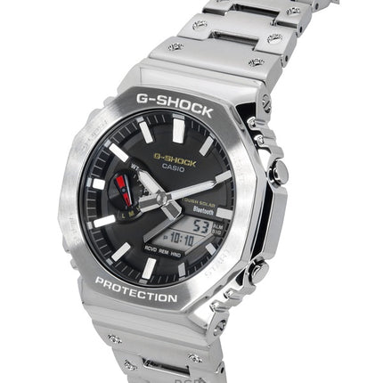 Casio G-Shock GM-B2100SD-1C - täysmetallinen analoginen digitaalinen älypuhelinlinkki ruostumattomasta teräksestä, musta kellotaulu, aurinkokenno, miesten kello