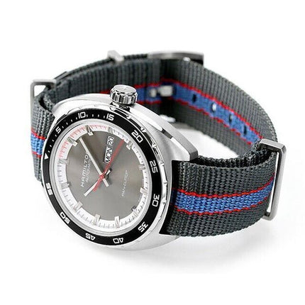 Hamilton American Classic Pan Europ kangashihna harmaa kellotaulu automaattinen H35415982 miesten kello