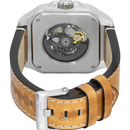 Ingersoll Ollie -nahkahihnalla, mustalla luurankokellotaululla, automaattinen I14503 miesten kello