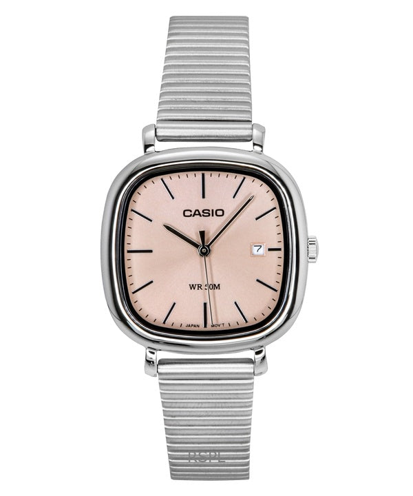 Casio Standard Analog Ruostumattomasta Teräksestä Valmistettu Lohenvärinen Kvartsi LTP-B166D-4AV Naisten Kello