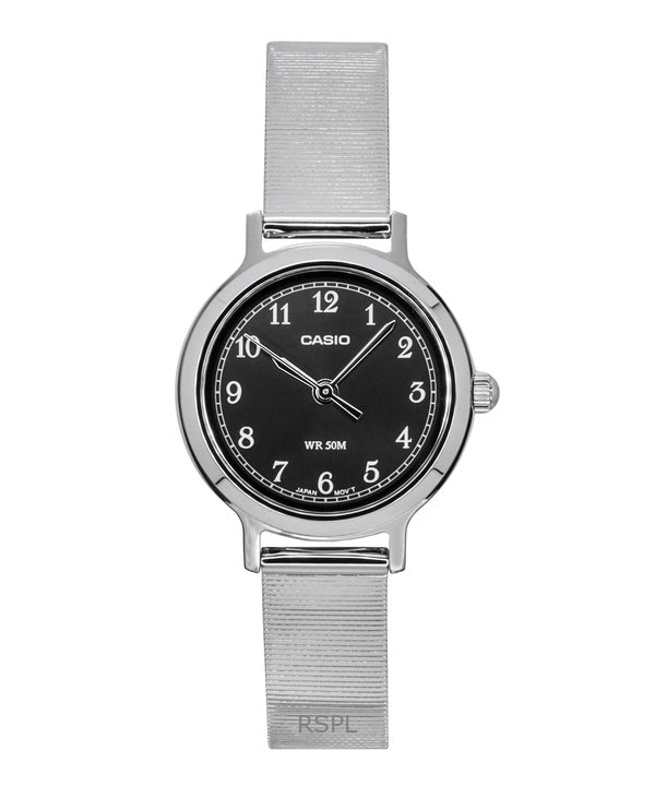 Casio Standard Analoginen ruostumattomasta teräksestä valmistettu musta kellotaulu kvartsi LTP-B170D-1BV naisten kello