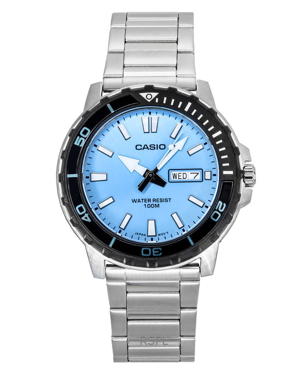 Casio Standard Analog Ruostumattomasta Teräksestä Valmistettu Aqua Blue Dial Quartz MTD-125D-2A3V Miesten Kello