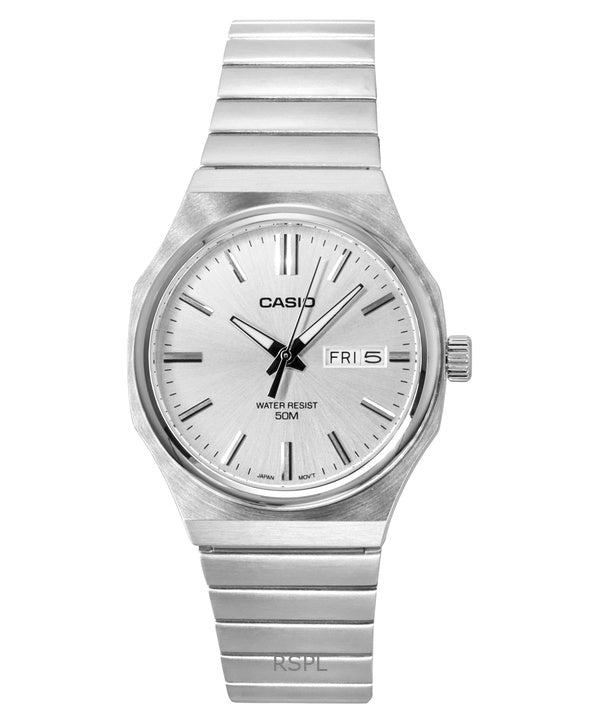 Casio Standard Analog Ruostumattomasta Teräksestä Hopeinen Kellotaulu Quartz MTP-E735D-7AV Miesten Kello