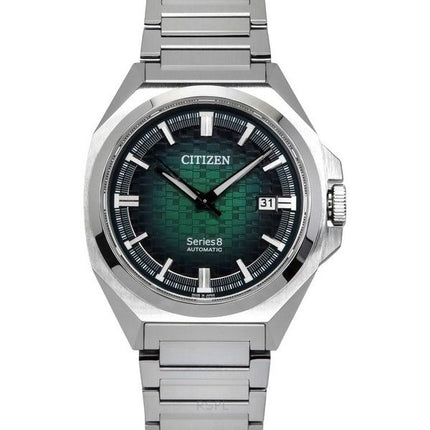 Citizen Series 8 ruostumattomasta teräksestä valmistettu vihreä kellotaulu, automaattinen NB6050-51W 100M miesten kello