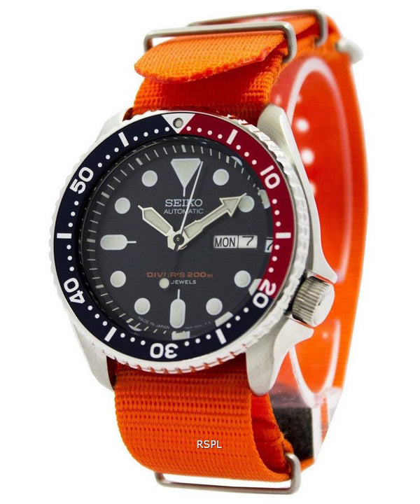 Seiko automaattisen sukeltajan 200M: n NATO-hihna SKX009J1-NATO7 miesten kello