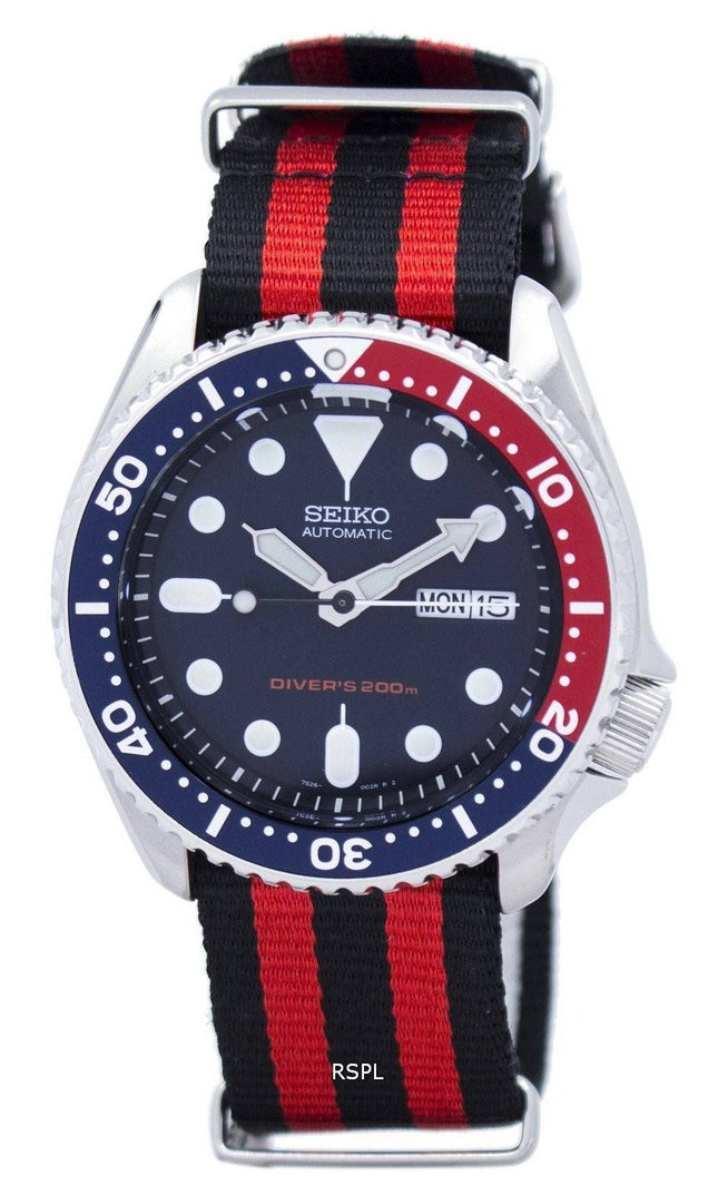 Seiko automaattinen Diver 200M Naton hihna SKX009K1 NATO3 Miesten kello