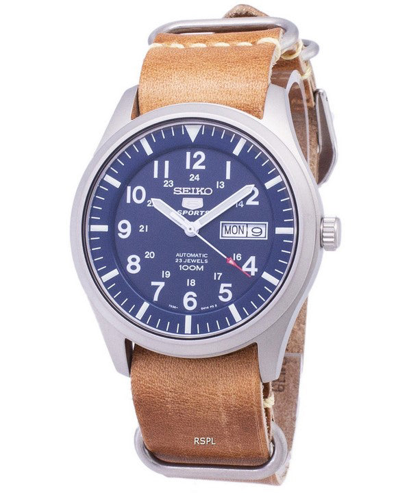Seiko 5 urheilu SNZG11K1 LS18 automaattinen ruskea nahka hihna Miesten Kello