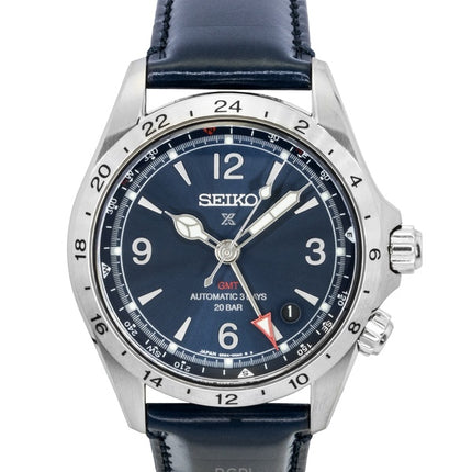 Seiko Prospex Alpinist GMT nahkaranneke sininen kellotaulu automaattinen SPB377J1 200M miesten kello