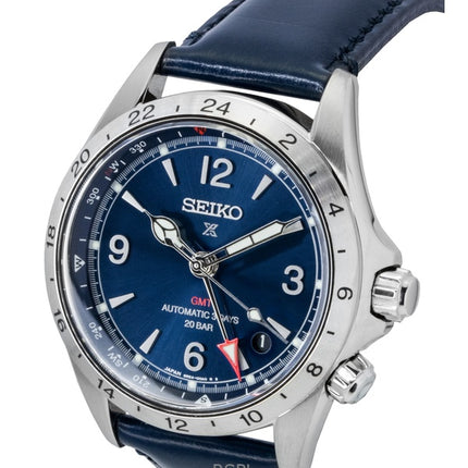 Seiko Prospex Alpinist GMT nahkaranneke sininen kellotaulu automaattinen SPB377J1 200M miesten kello