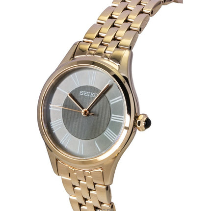 Seiko Classic Ruostumattomasta teräksestä valmistettu harmaa kellotaulu Quartz SUR614P1 naisten kello
