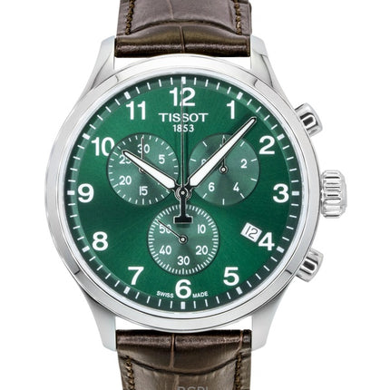 Tissot Chrono XL Classic Chronograph ruostumattomasta teräksestä valmistettu vihreä kellotaulu kvartsi T116.617.16.092.00 100M miesten kello