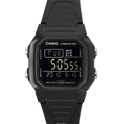 Casio Digital Black Dual Time Hartsihihna Quartz W-800H-1BV 100M Miesten kello