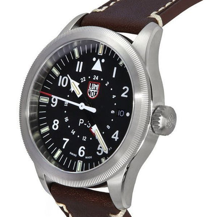 Luminox Air Pilot P-38 Lightning GMT -nahkahihna musta kellotaulu Quartz XA.9521 100M miesten kello