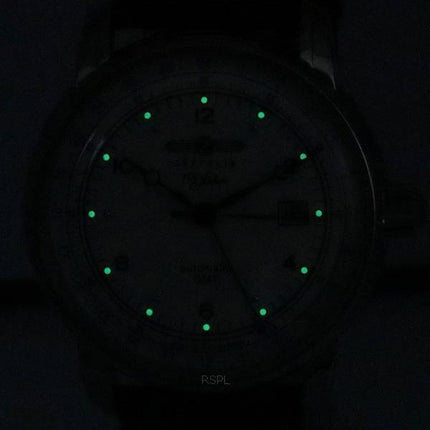 Zeppelin 100 Jahre GMT nahkahihna, hopea kellotaulu, automaattinen 86661 miesten kello