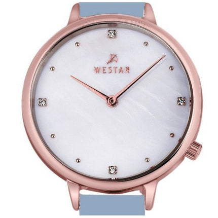 Westar Zing Crystal Accents Nahkahihna Valkoinen Mother Of Pearl Kellotaulu Quartz 00133PPN681 Naisten kello