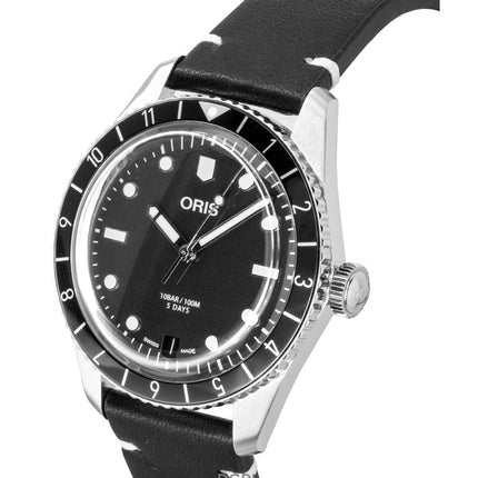 Oris Divers Sixty Five 12H nahkaranneke mustalla taululla automaattinen 01 400 7772 4054-07 5 20 82 100M miesten kello