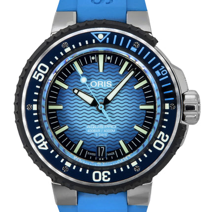 Oris Aquis Pro kumihihna sininen kellotaulu automaattinen sukeltaja 01-400-7777-7155-sarja 4000M miesten kello