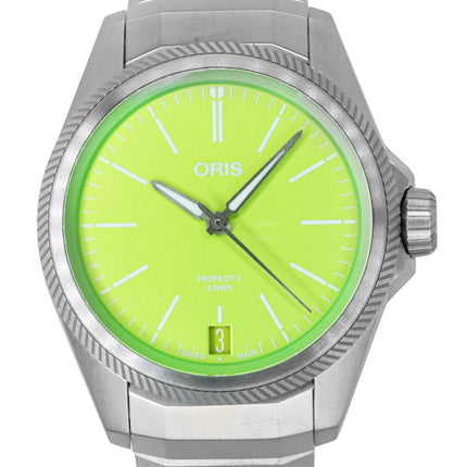 Oris ProPilot X Kermit Edition Titanium Green kellotaulu automaattinen 01-400-7778-7157-Set 100M miesten kello