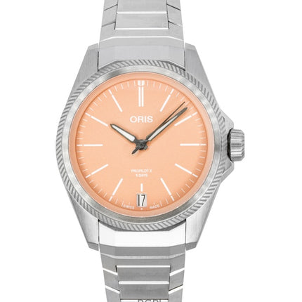 Oris Propilot X Calibre 400 Titanium Lohenruskea Dial Automatic 01-400-7778-7158-07-7-20-01TLC 100M Unisex Kello