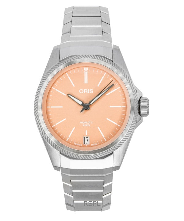 Oris Propilot X Calibre 400 Titanium Lohenruskea Dial Automatic 01-400-7778-7158-07-7-20-01TLC 100M Unisex Kello