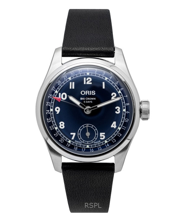 Oris Big Crown Pointer -päivämääräkaliiperi 403 nahkaranneke, sininen kellotaulu, automaattinen 01-403-7776-4065-07-5-19-11 miesten kello