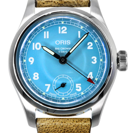 Oris Big Crown Pointer päivämäärä nahkahihna, sininen kellotaulu, automaattinen 01-473-7786-4065-07-5-19-22FC miesten kello