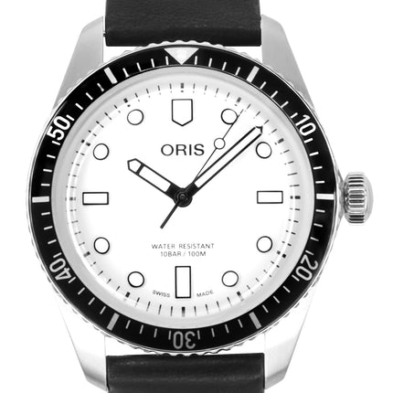 Oris Social Club Singapore nahkahihna valkoinen kellotaulu automaattinen 01-733-7707-4051-OSC-SGP-setti 100M miesten kello