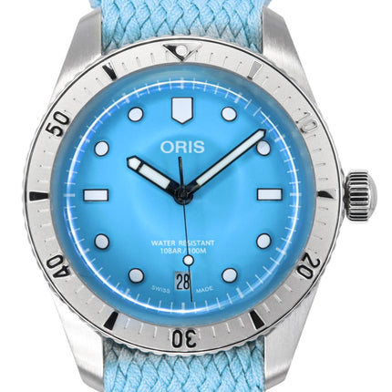 Oris Divers Sixty-Five Cotton Candy Tekstiilihihna Sininen Kellotaulu Automaattinen 01-733-7771-4055-07-3-19-02S 100M Unisex kello