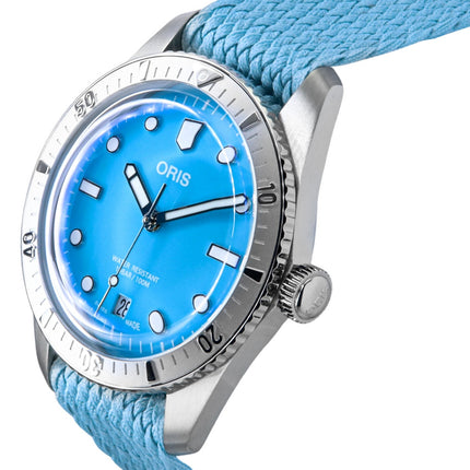Oris Divers Sixty-Five Cotton Candy Tekstiilihihna Sininen Kellotaulu Automaattinen 01-733-7771-4055-07-3-19-02S 100M Unisex kello