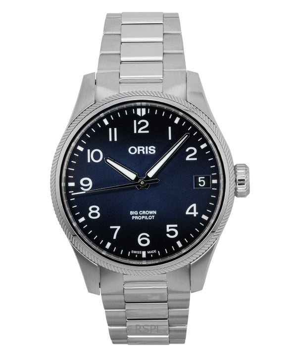 Oris Big Crown Propilot ruostumattomasta teräksestä valmistettu sininen kellotaulu automaattinen 01-751-7761-4065-07-8-20-08P 100M miesten kello