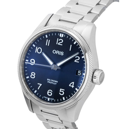 Oris Big Crown Propilot ruostumattomasta teräksestä valmistettu sininen kellotaulu automaattinen 01-751-7761-4065-07-8-20-08P 100M miesten kello