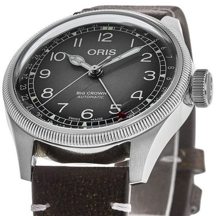 Oris Big Crown x Cervo Volante nahkaranneke harmaa kellotaulu automaattinen 01 754 7779 4063-setti miesten kello